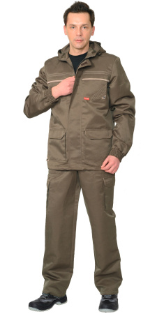 Костюм "Геолог" летний: куртка, брюки (тк.CROWN-230) хаки