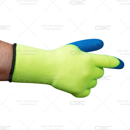 Перчатки зимние с рельефным покрытием из натурального латекса 10 кл вязки арт. ac32wl