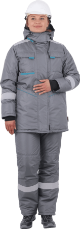 Костюм ГАЛАКТИКА зимний, серый-бирюза, женский (Куртка+брюки) Кос 487 (ЧЗ) Костюм ГАЛАКТИКА зимний, серый-бирюза, женский (Куртка+брюки) Кос 487 (ЧЗ)