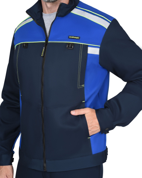 Костюм "СИРИУС-Практик-Люкс-Росс" куртка, п/к т.синий с васильк. 80% х/б,МВО пл. 260 г/кв.м (ЧЗ) Костюм "СИРИУС-Практик-Люкс-Росс" куртка, п/к т.синий с васильк. 80% х/б,МВО пл. 260 г/кв.м (ЧЗ)