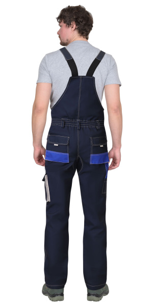 Полукомбинезон "Двин" синий с васильковым и молочной отделкой Полукомбинезон "Двин" синий с васильковым и молочной отделкой