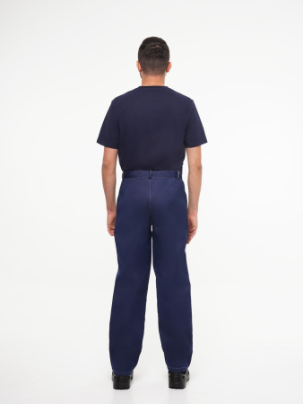 Костюм рабочий мужской №100 (куртка, брюки) тёмно-синий с васильковым без СОП (ЧЗ)