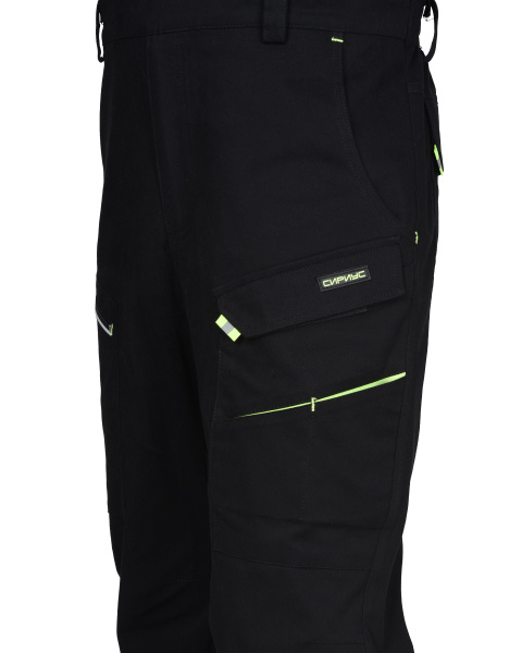 Полукомбинезон "Декстер" черный с лимонной отделкой тк. Стрейч 250