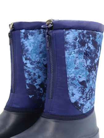 Сапоги ЭВА дутые на замке женские "Глория", цвет - синие разводы EK-17L47-3 (EVAshoes)