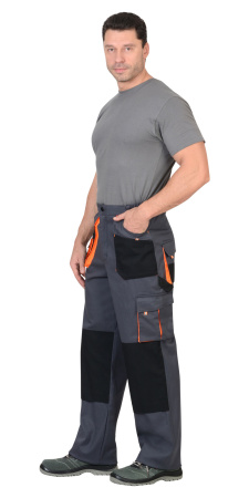 Брюки "МАНХЕТТЕН" т.серые с оранжевым и черным Брюки "МАНХЕТТЕН" т.серые с оранжевым и черным