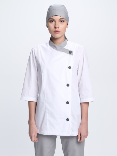 Костюм женский Канди (тк.ТиСи,120), серый/белый (ЧЗ) Костюм женский Канди (тк.ТиСи,120), серый/белый (ЧЗ)