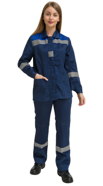 Костюм женский "Чикаго" с брюками (т.синий/василек) КОС815-3 PENTALAB  Костюм женский "Чикаго" с брюками (т.синий/василек) КОС815-3 PENTALAB