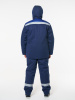 Костюм мужской зимний Кос703 (куртка, полукомбинезон) ткань Твил, цвет темно-синий с васильковым (ЧЗ)