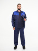 Костюм рабочий мужской №100 (куртка, брюки) тёмно-синий с васильковым без СОП (ЧЗ)