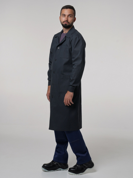 Халат рабочий мужской №200 черный, ткань Бязь Халат рабочий мужской №200 черный, ткань Бязь