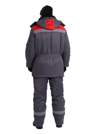 Костюм зимний "ВЬЮГА" куртка/полукомб. цвет: т.серый/красный URSUS (ЧЗ) Костюм зимний "ВЬЮГА" куртка/полукомб. цвет: т.серый/красный URSUS (ЧЗ)