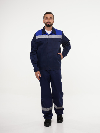Куртка рабочая мужская №112 тёмно-синий с васильковым