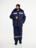 Костюм мужской зимний Кос706 (куртка, брюки) ткань смесовая, цвет темно-синий с васильковым