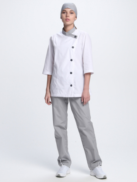 Костюм женский Канди (тк.ТиСи,120), серый/белый (ЧЗ) Костюм женский Канди (тк.ТиСи,120), серый/белый (ЧЗ)