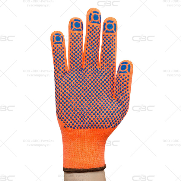 Перчатки зимние акриловые с ПВХ, цвет оранж., 10 кл. РУБИФРОСТ арт. ac31pd 