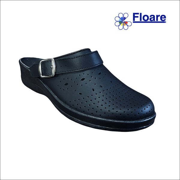 Сабо женские, черные, арт. 69580105 ЛЕРА нат. кожа, нат. подпяточник Молдшуз