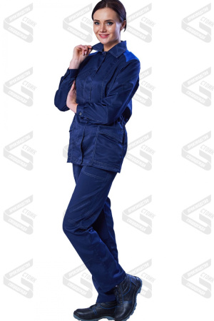 Костюм женский рабочий летний Лада, синий с васильковым КОС 259