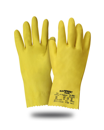 Перчатки Safeprotect ЭКОХОУМ (латекс, хлопк.слой, толщ.0,40мм, дл.300мм) (х12х144)