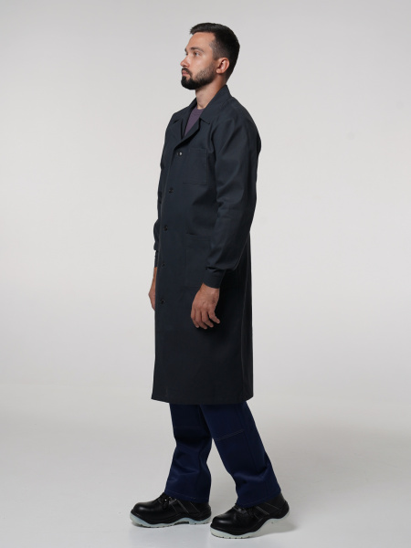 Халат рабочий мужской №200 черный, ткань Бязь Халат рабочий мужской №200 черный, ткань Бязь