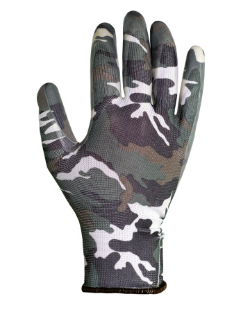 Перчатки "САДОВЫЕ" кмф (100%нейлон 13-го класса вязки,с принтом,покрытие-прозрачный нитрил) Перчатки "САДОВЫЕ" кмф (100%нейлон 13-го класса вязки,с принтом,покрытие-прозрачный нитрил)