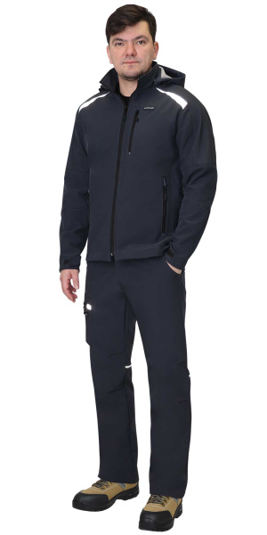 Куртка "Спейс" софтшелл сине-серая