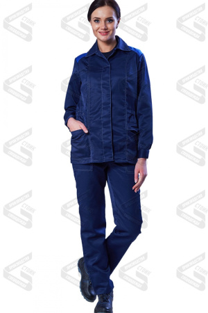 Костюм женский рабочий летний Лада, синий с васильковым КОС 259