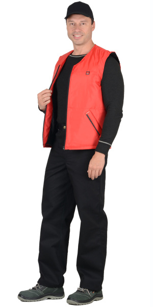 Жилет "КАССИР" утеплённый, красный  (ЧЗ) Жилет "КАССИР" утеплённый, красный  (ЧЗ)