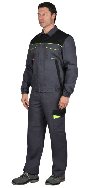 Куртка "ХОВАРД-МАСТЕР" :т.серая с черной и лимонной отделкой (ЧЗ) Куртка "ХОВАРД-МАСТЕР" :т.серая с черной и лимонной отделкой (ЧЗ)