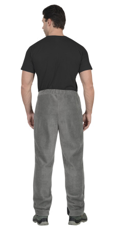 Брюки флисовые "Актив" серые, отделка черная 