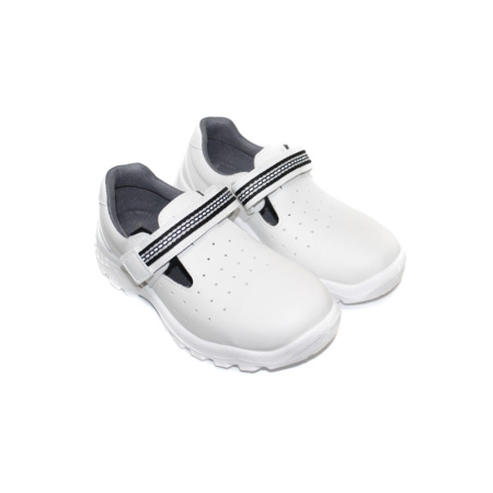 Полуботинки из иск. кожи с термопластичным подноском на липучке цвет белый