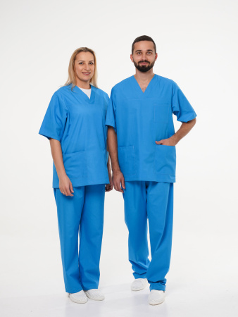 Куртка рабочая универсальная №104 (блуза) голубой, ткань ТИСИ Куртка рабочая универсальная №104 (блуза) голубой, ткань ТИСИ