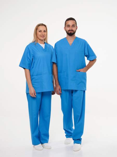 Куртка рабочая универсальная №104 (блуза) голубой, ткань ТИСИ Куртка рабочая универсальная №104 (блуза) голубой, ткань ТИСИ