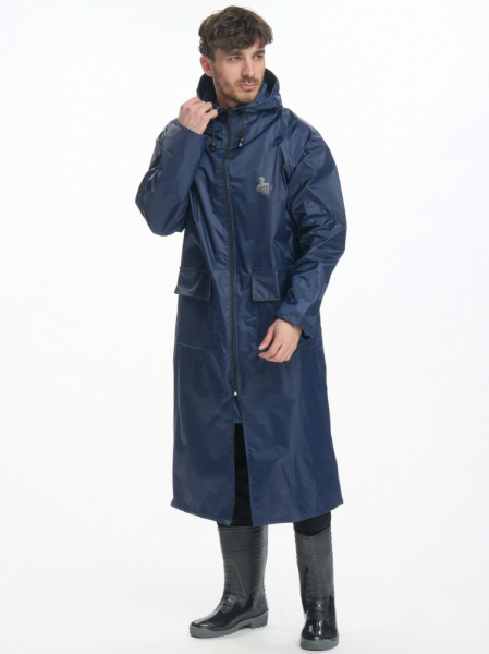 Плащ влагозащитный Тайфун (Нейлон/ПВХ,200), т.синий (СИЗ маркет) Плащ влагозащитный Тайфун (Нейлон/ПВХ,200), т.синий (СИЗ маркет)