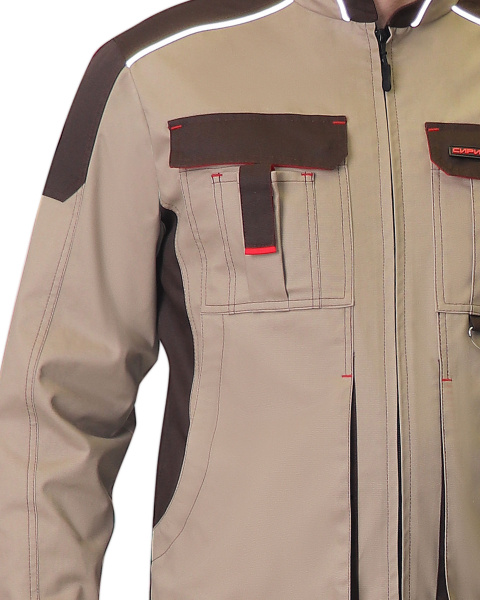 Куртка "СИРИУС-ДЖЕТ Браун" короткая песочная с т.коричневым (ЧЗ)