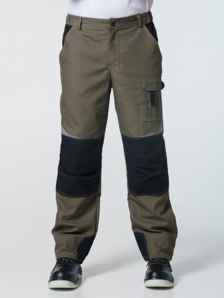Брюки рабочие мужские №116 хаки, черный ткань Канвас СОП