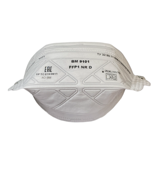 Полумаска фильтрующая для защиты от аэрозолей, складная, без клапана выдоха ВМ 9101 FFP1 NR D