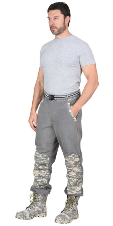 Костюм "ФИШЕР" летний, флисовый серый с отделкой КМФ Пустыня