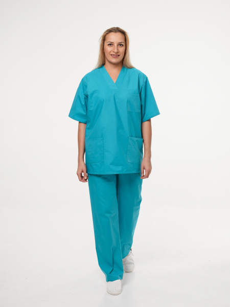 Куртка рабочая универсальная №104 (блуза) бирюза, ткань ТИСИ Куртка рабочая универсальная №104 (блуза) бирюза, ткань ТИСИ