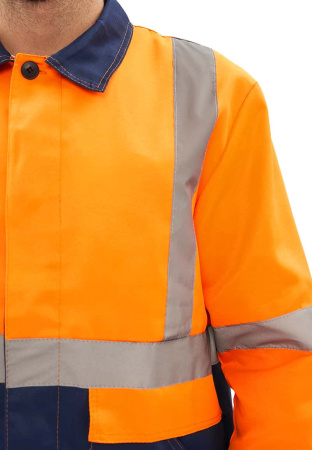 Костюм летний сигнальный Скандин куртка/полукомб. оранжевый/т.синий URSUS