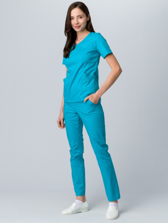 Костюм женский хирургический Модерн-001 (тк.Спандекс,175) MedLine, голубой