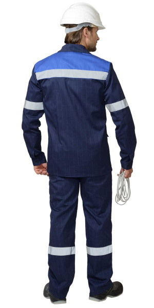 Костюм "Сургут" летний: куртка, п/комб. тёмно-синий с васильковым и СОП Костюм "Сургут" летний: куртка, п/комб. тёмно-синий с васильковым и СОП