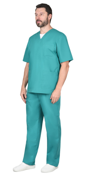 Костюм хирурга универсальный: блуза, брюки зелёный Костюм хирурга универсальный: блуза, брюки зелёный