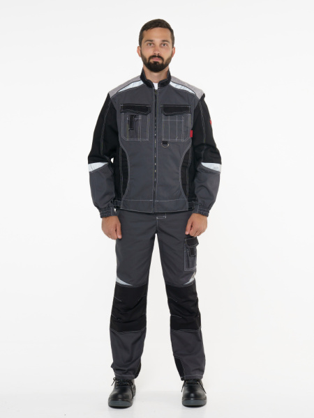 Куртка "Фаворит-Мега" серая с черн., СОП Тк. Rodos (ЧЗ) Куртка "Фаворит-Мега" серая с черн., СОП Тк. Rodos (ЧЗ)