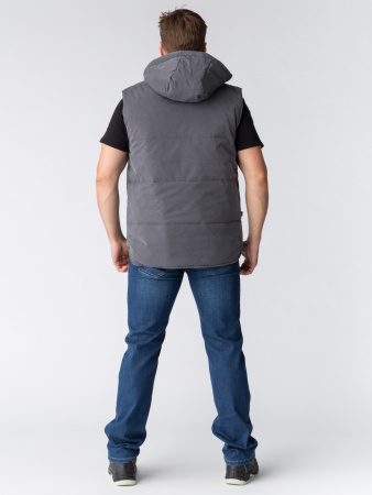 Жилет утепленный с капюшоном Респект (тк.Таслан), т.серый (ЧЗ) Жилет утепленный с капюшоном Респект (тк.Таслан), т.серый (ЧЗ)