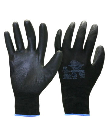 Перчатки Safeprotect "НейпПол-Ч" (нейлон с полиуретаном, цвет черный)