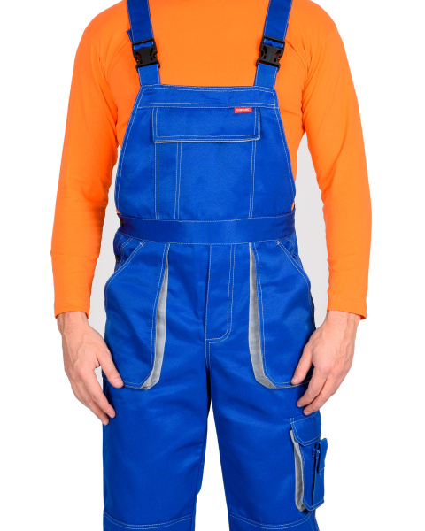 Полукомбинезон "CROWN" цв. васильковый со св. серым Полукомбинезон "CROWN" цв. васильковый со св. серым