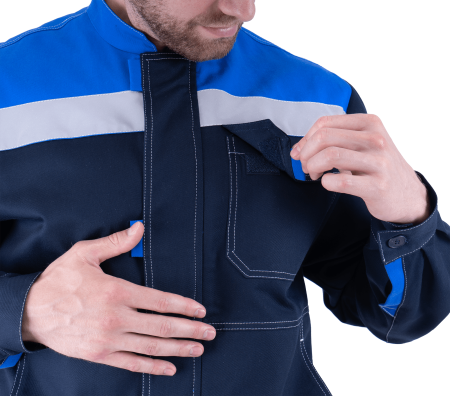 Костюм РАЦИОНАЛИЗАТОР летний, т.синий-василёк, 100% х/б, (куртка, брюки) Кос 016