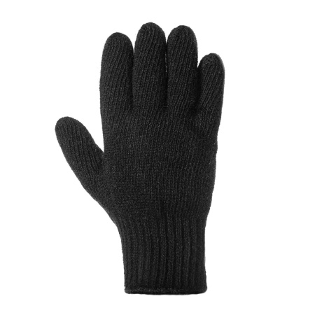 Перчатки шерстяные двойные (70% шерсть+30% акрил), черные