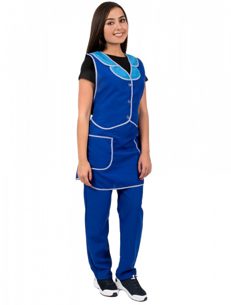 Фартук Жилетка (тк. Габардин), васильковый/белый (ЧЗ) Фартук Жилетка (тк. Габардин), васильковый/белый (ЧЗ)