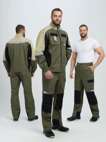 Костюм Вектрон-1 CH МВО (тк.Смесовая МВО,240) брюки, хаки/черный/бежевый